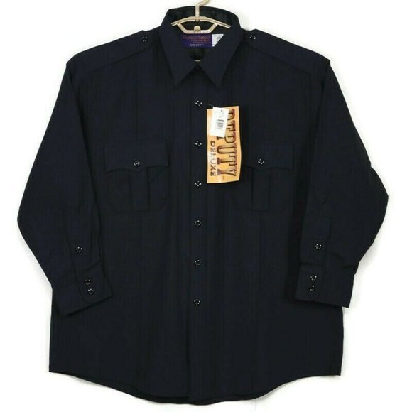 Horace Small Deputy‎ Police Deluxe Uniform Shirt Blue Long Sleeve Size 18 33 - Picture 1 of 12